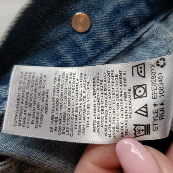 Kensie Vintage Lux Sleeveless Denim Jacket - Size L - Picture 8 of 9